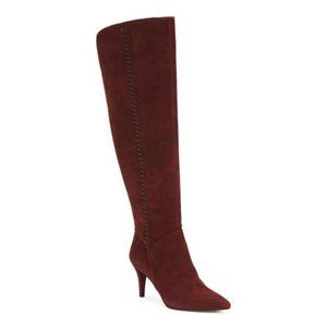 VINCE CAMUTO Suede Sesselti Wide Calf Tall Shaft Boots - Size 6 - Bordeaux Color